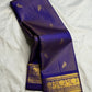 Royal Violet Handwoven Pure Silk Kanchipuram Vairaoosi Saree with Bird Zari Buttas and Antique Gold Border