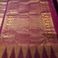 Antique gold and Plum Kanjivaram pure silk saree