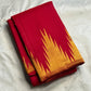 Self crimson border with ettukol gold zari motifs on handwoven Kanchipuram silk saree — Idam Living