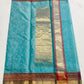 Blue Chanderi silk with small scattered gold-toned accents