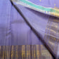 Lavender Violet Handwoven Pure Silk KanchiPattu Saree with Antique Gold Zari Buttas and Ornamental Border