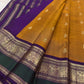 Antique Mustard Gold Kancheepuram Saree — pallu detail with gold zari ornamental motifs