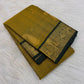 Antique Mustard Gold pure silk Kanjipuram Butta saree with Deep Forest Green border.