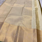 Antique olive butta Kanchi Pattu silk saree, Silk Mark certified, Kunnam village