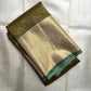 Antique olive Kanjivaram brocade jaal pure silk saree detail