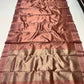 Folded Antique Rose Pattu Silk Chanderi saree showing luminous silk surface and scattered woven accents