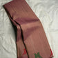 Antique Rose Handwoven Pure Silk Kanchipuram Saree with Twin Kili Butta in Silk Thread and Pattupet Weave