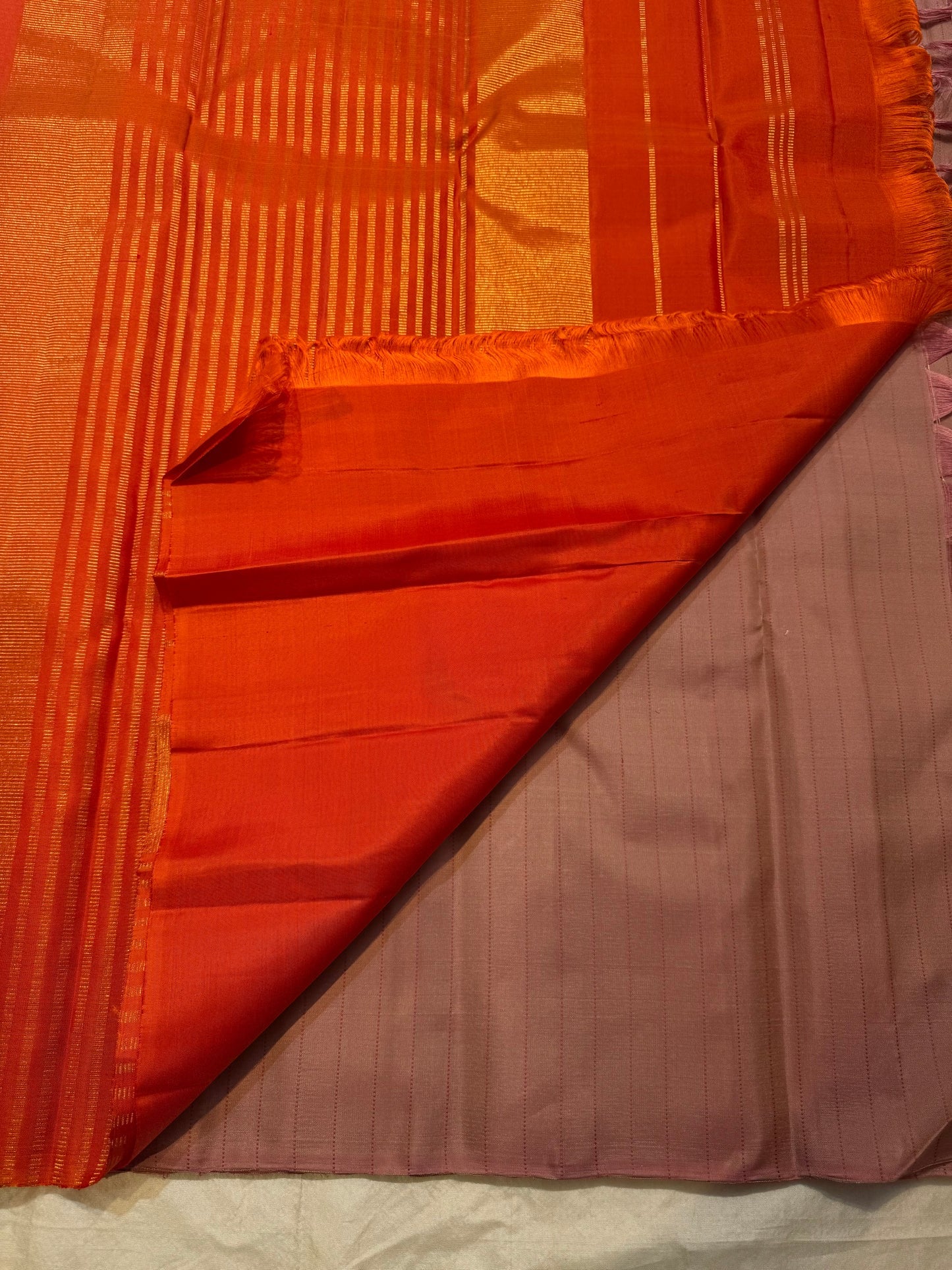 Antique Rose Handwoven Pure Silk Kanchipuram Saree with Twin Kili Butta in Silk Thread and Pattupet Weave