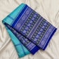 Cobalt blue pattupet border with silk-thread motif bands.