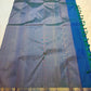 Peacock blue handwoven pure silk KanchiPattu saree — full saree view with Butta motifs — Idam Living