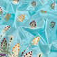 Aqua blue handloom Pattu Silk Chanderi saree with gold woven motifs and magenta orange green accents