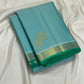 Aqua Blue Vairaoosi Kanjivaram pure silk saree full view