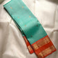 Aqua Mist Handwoven Pure Silk Kanjeevaram Saree with Rettapet Twin Border Weave