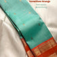 Aqua Mist Handwoven Pure Silk Kanjeevaram Saree with Rettapet Twin Border Weave