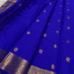 Neelam Blue pure silk Kanchipuram Butta saree, view 6