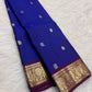 Royal Blue and Plum pure silk Kanchipuram Butta saree, view 2