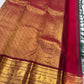 Arakku gold-zari border with traditional figurative Kanchipuram motifs.