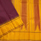 Arakku and Manjal Handwoven Pure Silk Kanchi Pattu Pattupet Saree with Temple-Point Silk Border