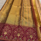 Arakku pink meenakari brocade kanchipuram border – Idam Living Pure Silk Kanchipuram saree
