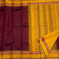 Mulberry Maroon Handwoven Pure Silk Kanchipuram Pattupet Saree with Turmeric Yellow Border