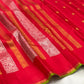 Striking Red Handwoven Pure Silk Kanjivaram Saree with Floral Jaal Butta Border
