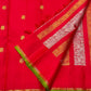 Striking Red Handwoven Pure Silk Kanjivaram Saree with Floral Jaal Butta Border