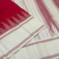Pillar Box Red and Ivory Handwoven Pure Silk Kanjipuram Saree with Korvai Thazampoo Reku Border