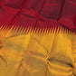 Arakku Red and Antique Gold Handwoven Pure Silk Kanjeevaram Saree with Ettukol Border