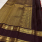 Arakku red Pure Silk Kanjeevaram Rettapet saree with chocolate brown Yaanai zari border, detail view 5
