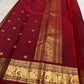 Deep Arakku Red pure silk Kanchipuram Butta saree, view 4