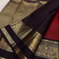 Arakku Red and Deep Maroon Handwoven Pure Silk Kanjeevaram Saree with Mayil Butta and Vanasringaram Silk Thread Border