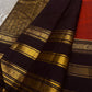 Full view of the Terracotta Orange-Red Pure Silk Kanchipuram Varisaipet Saree with Kaapi Kottai Gold Zari Border