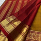Broad zari border showing fine seer bands, mythic Yazhi forms and a dense diamond-kattam lower panel.