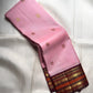 Deep Aubergine Kanchipuram Korvai pallu densely woven with gold zari geometric fields and ornamental registers.