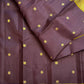 Aubergine brown Pure Silk Kancheepuram Butta saree with olive gold zari border
