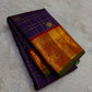 Vintage Aubergine Handwoven Pure Silk KanchiPattu Saree with Zari Kattam and Arakku Red Korvai Mayil Border