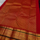 Aubergine Pure Silk Kanchipuram saree with red and gold zari border