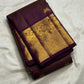 Royal Violet Handwoven Pure Silk Kanjeevaram Vairaoosi Saree with Gold Zari Buttas