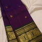 Handwoven purple Kanjivaram saree with antique gold zari buttas