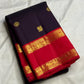 Aubergine Rettapet Kanchipuram silk saree detail