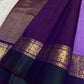Orchid Lavender pure silk Kanjeevaram saree, Butta weave with Deep Purple border — blouse piece detail