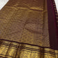 Authentic Kanjeevaram lightweight silk saree in deep cinnamon brown