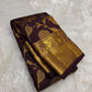 Deep Aubergine Floral Jaal Pure Silk Kanchipuram Saree with Gold Peacock & Yazhi Border: view 4