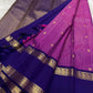 Radiant Orchid Pink and Royal Blue vintage pure silk Kanchipuram Rettapet saree, grand zari pallu, handwoven zari and ornate border