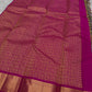 Kanchipattu silk saree in baby berry pink with antique gold border Paalum Pazhamum weave traditional zari detail