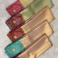 Banarasi inspired brocade kanchipuram silk border – Idam Living Pure Silk Kanchipuram saree