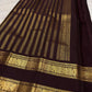Deep Arakku Handwoven Pure Silk Kanjivaram Rettapet Saree with Yaanai Border – additional detail view 2