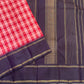 Deep navy pallu of berry kattam Kanjivaram pure silk saree with Rettapet fine gold zari lines