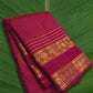Pure Kanchipuram Zari Kattam silk saree in berry magenta with rani pink border and antique gold weaving