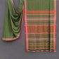 Bhujodi cotton saree subtle checks pattern rustic texture close up